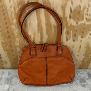 Tignanello Domed Shoulder Bag Burnt Orange Leather Women's